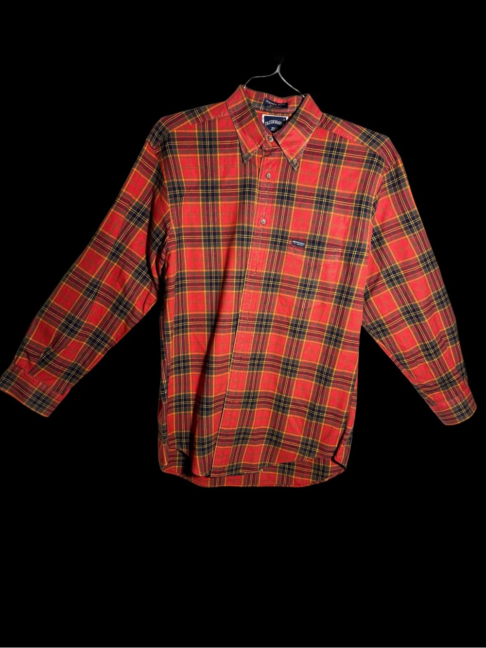 Faconnable Red and Black Plaid Button-Down Shirt